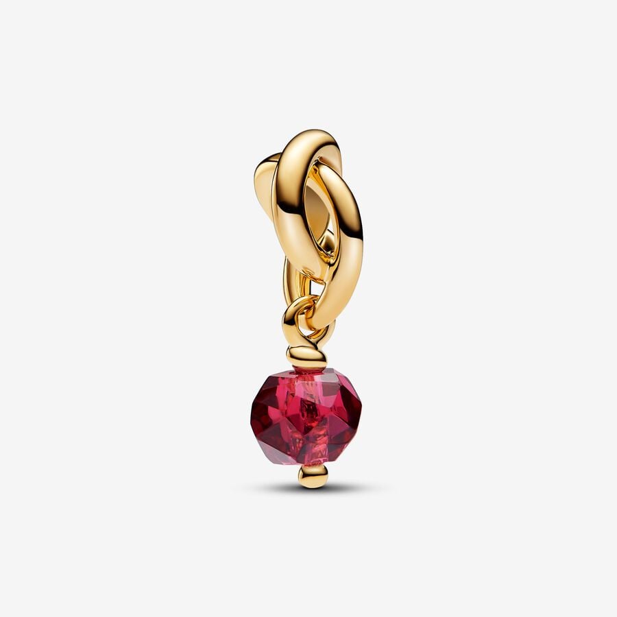 Bille cercle éternel en métal unique plaqué or 14 carats avec cristal synthétique rouge - 763462C07 - Pandora