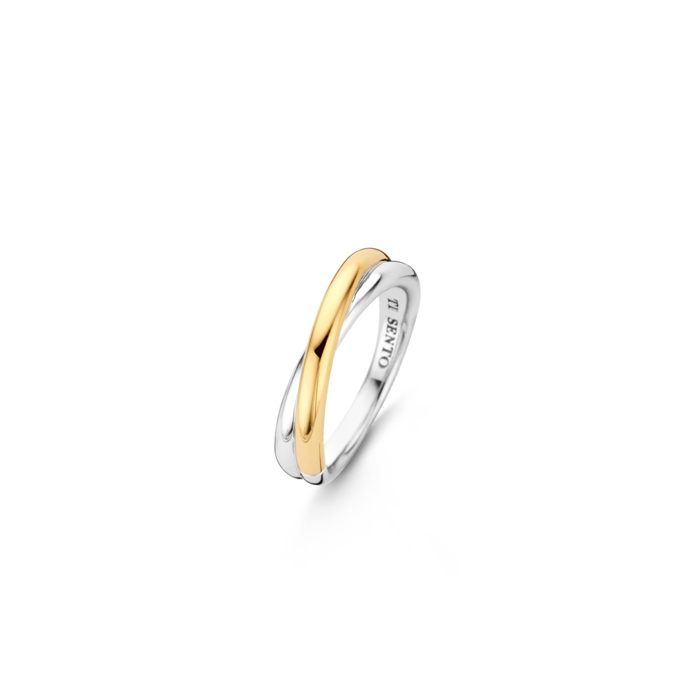 Bague argent 2 tons (blanc/jaune)