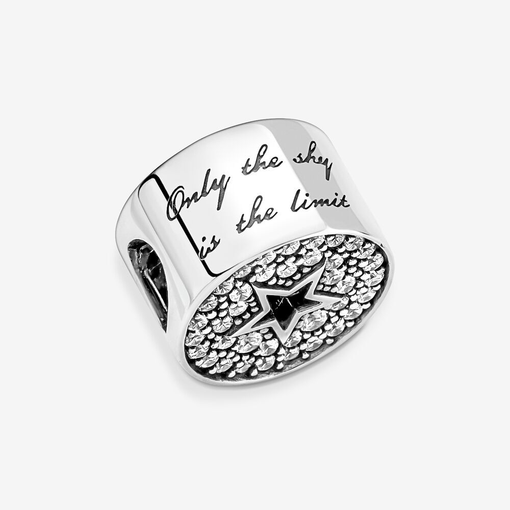 Bille félicitations pavé et étoile, argent, zircons - 790793C01 - Pandora