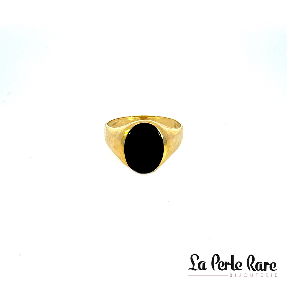 Bague or jaune, onyx - LPR-2079 - Exclusivités