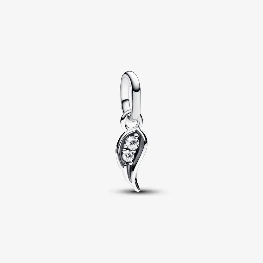 Bille aile d'ange scintillante, argent, zircons, Pandora Me