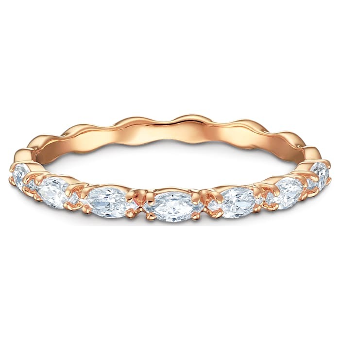 Jonc semi-éternité, métal rosé, cristaux blancs - 5366573 - Swarovski