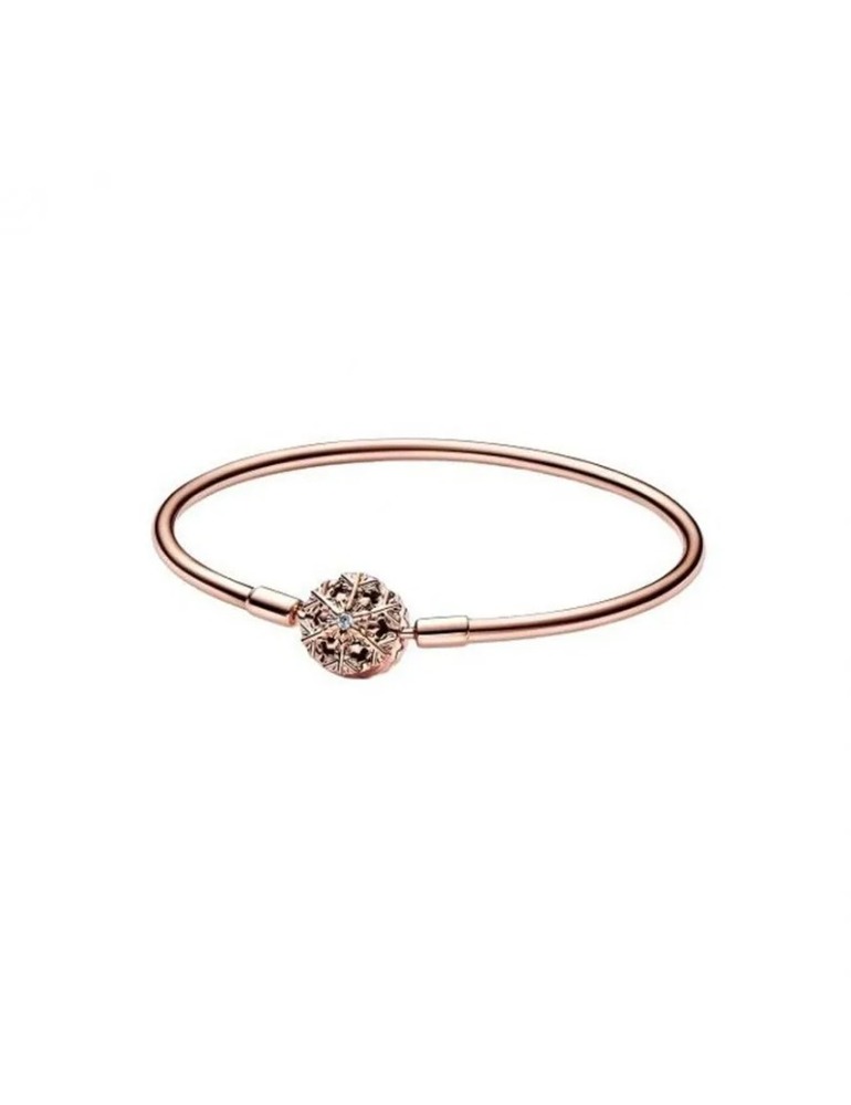 Bracelet rigide fermoir flocon scintillant, pandora rose, zircons - 582338C01-17 - Pandora