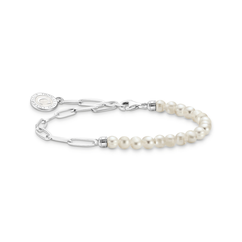 Silver bracelet with freshwater pearls - A2129-158-14-L15V - Thomas Sabo