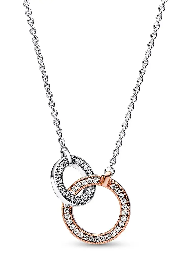 Collier cercles entrelacés, Pandora Rose, argent, zircons - 382778C01-45 - Pandora