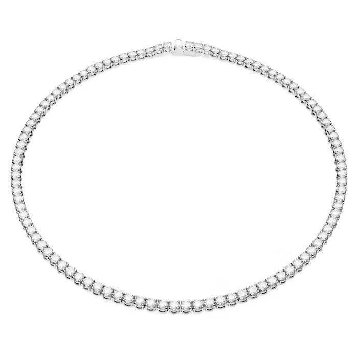 Rhodium-plated tennis necklace with white crystals - 5661257 - Swarovski