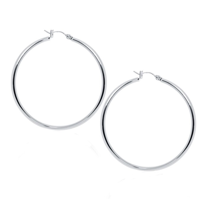 Silver hoop earrings - E4976 - Gl Creation