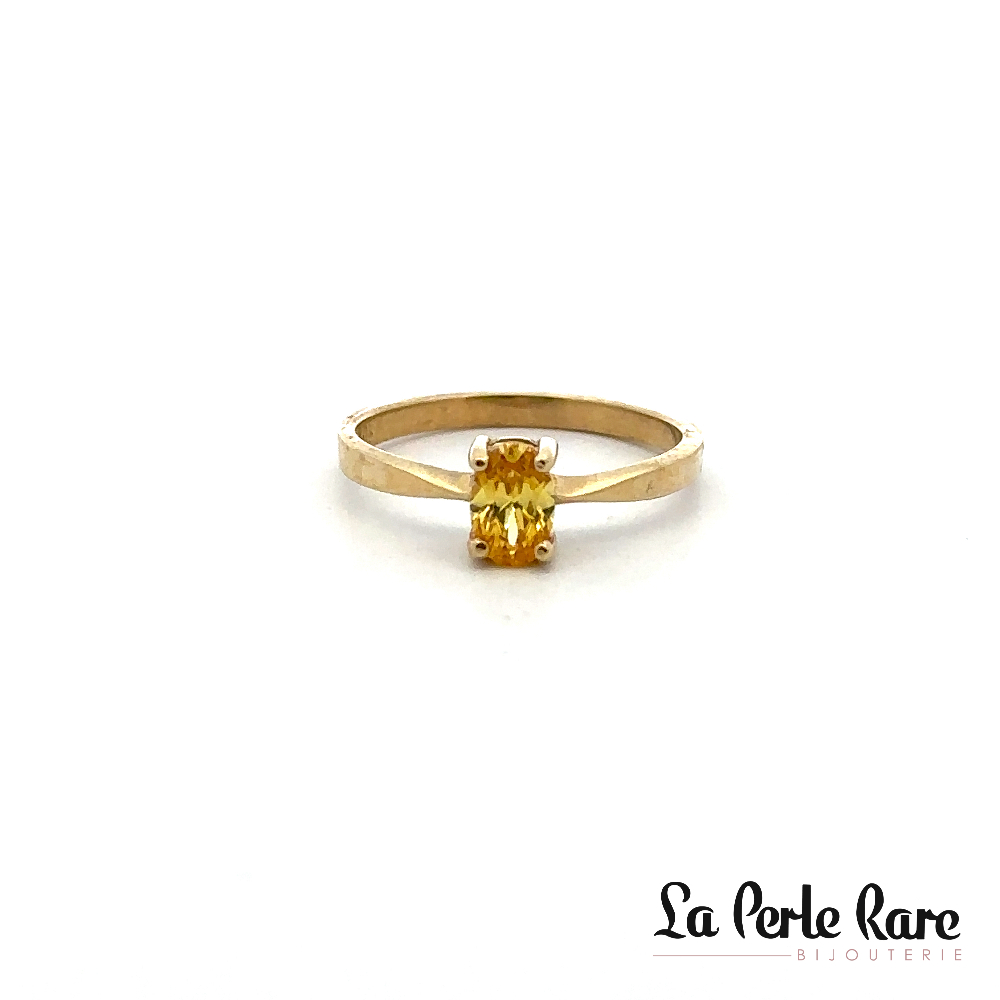 Bague or jaune, zircon jaune - 2573 - Exclusivités