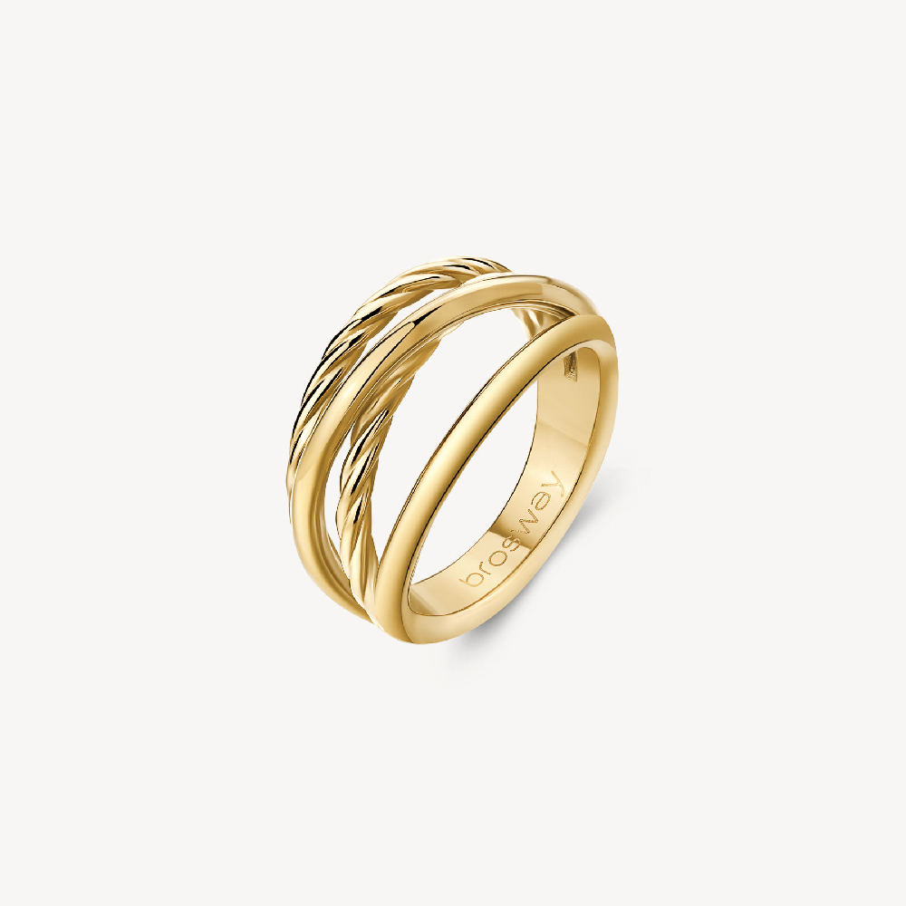 Gold-plated stainless steel ring - BAY32-7.5 - Brosway Italia