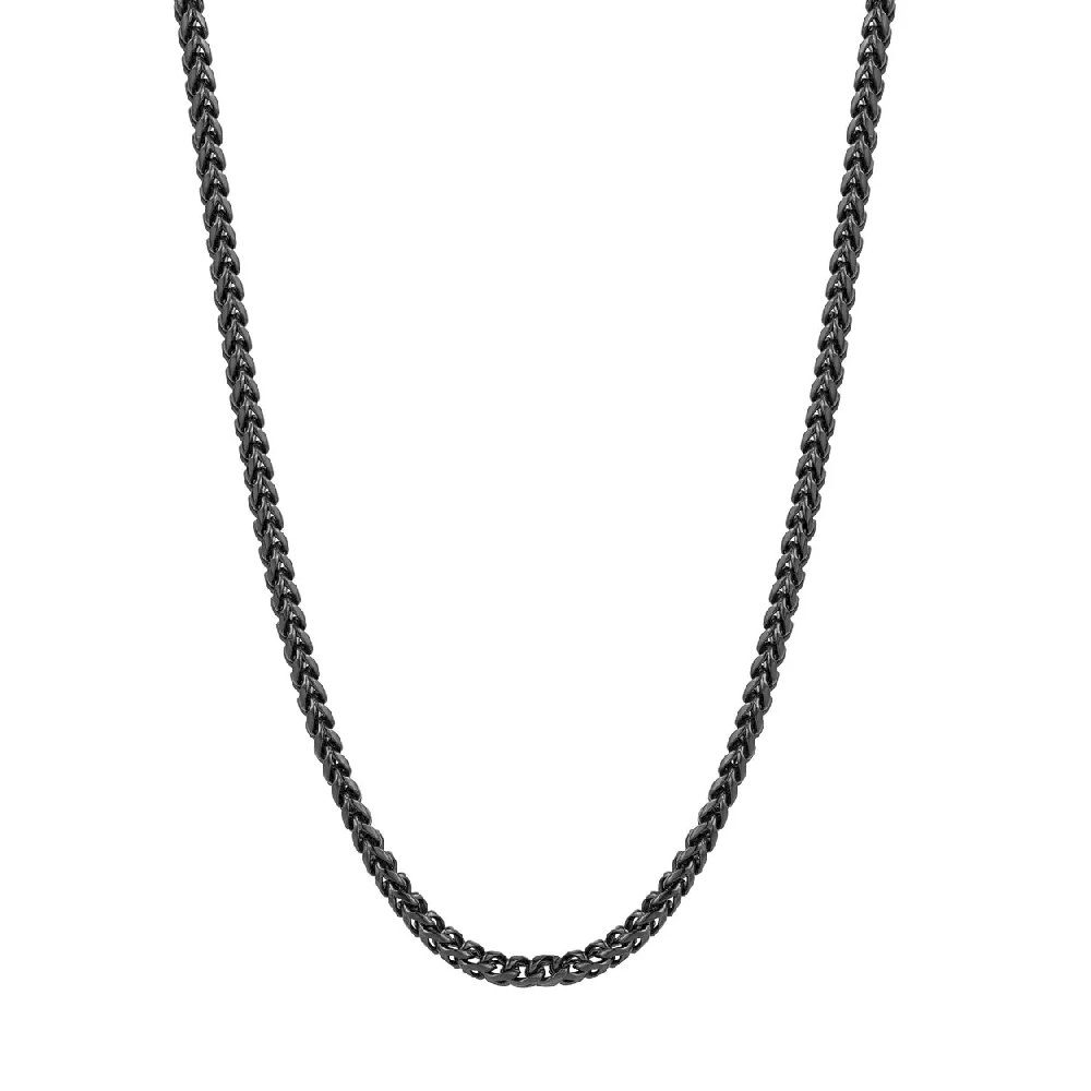 3.5mm Black Stainless Steel Franco Round Chain - SBN24-N-22 - Italgem Steel