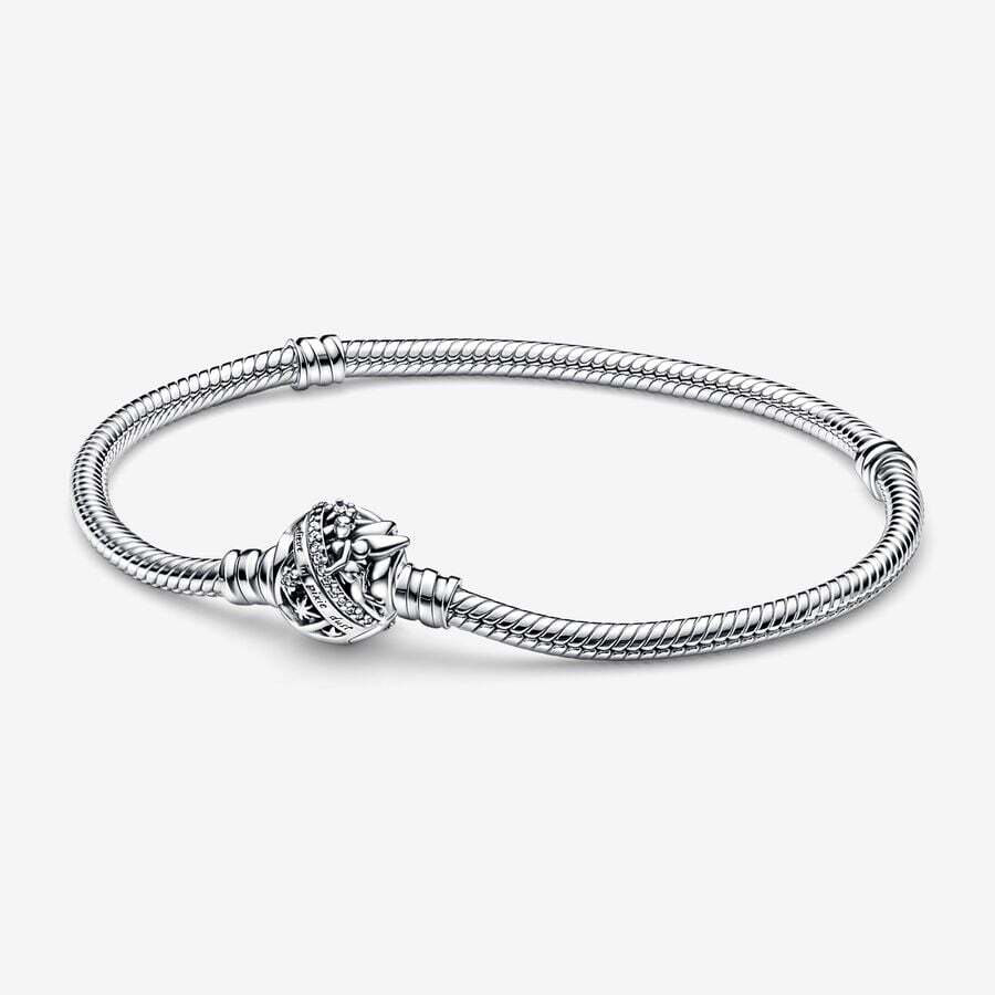 Bracelet ,fermoir fée clochette, disney, zircons, argent. - 592548C01-17 - Pandora