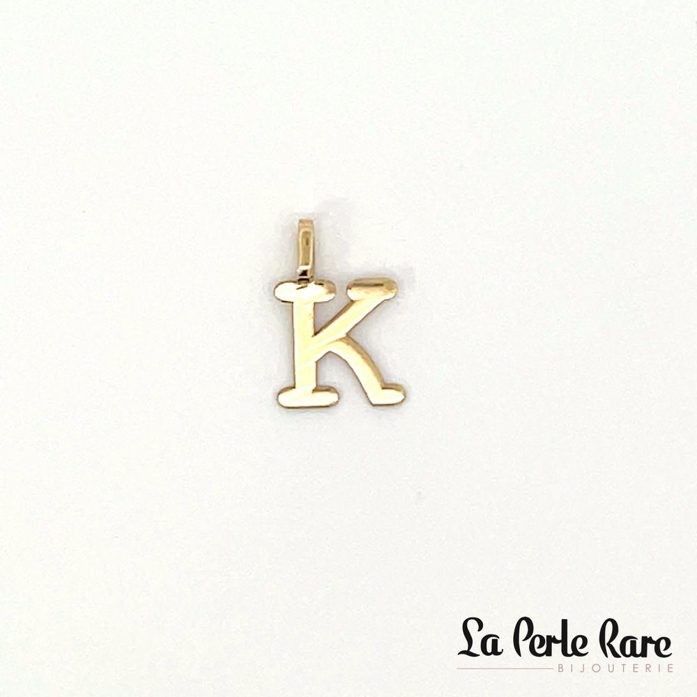 Pendentif lettre k, or jaune - 12718-K - Exclusivités