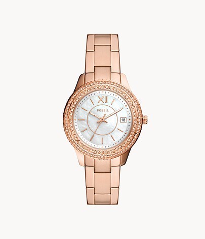 Montre acier rosé, fond nacré - ES5131 - Fossil