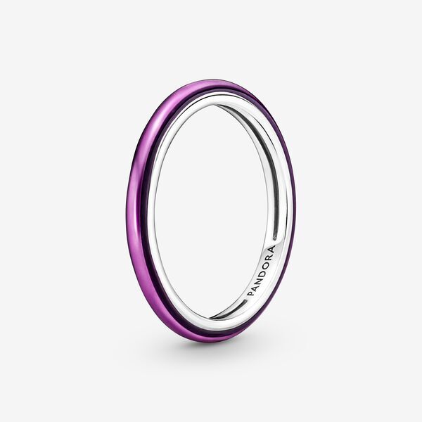 Bague mauve éclatante, argent, émail mauve, Pandora Me