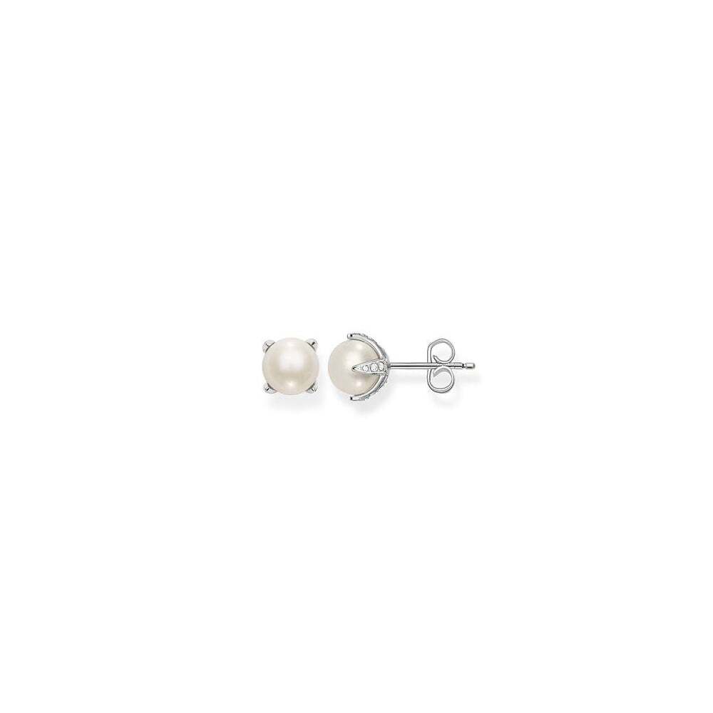 Pearl and cz earrings