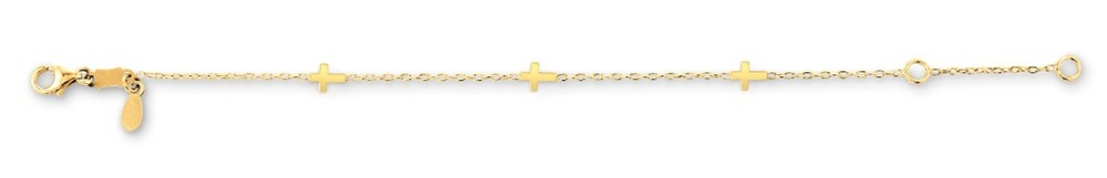 Bracelet croix, or jaune