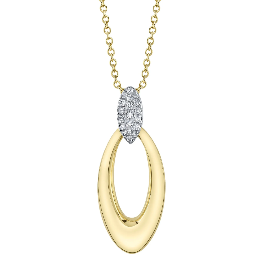 Collier or 2 tons (jaune/blanc), 5 pts dia tot - SC22009436 - Shy