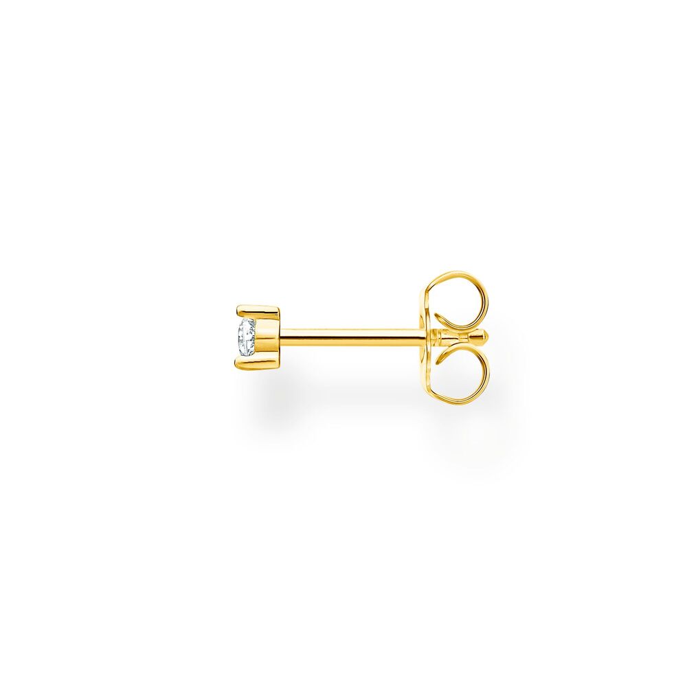 Golden silver and zirconium fixed earring (singular) - H2197-414-14 - Thomas Sabo