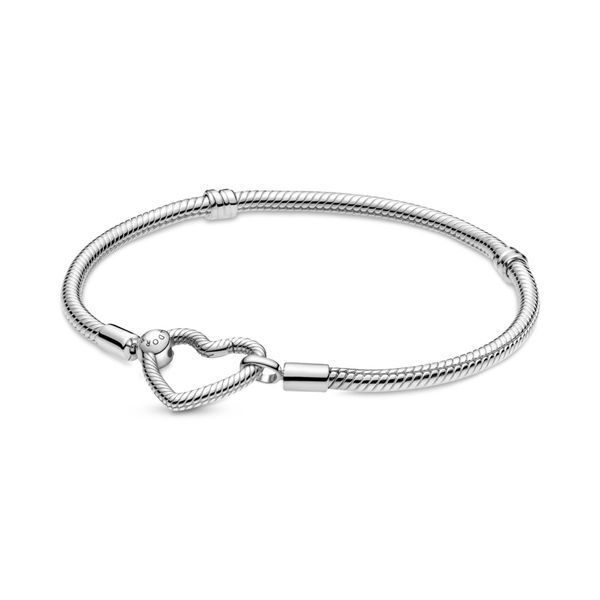 Heart clasp bracelet, silver - 599539C00-18 - Pandora