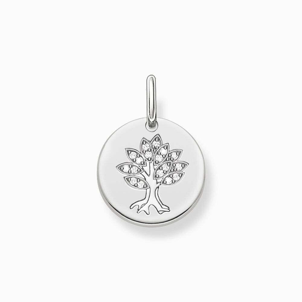 Pendentif arbre de vie, argent, zircons