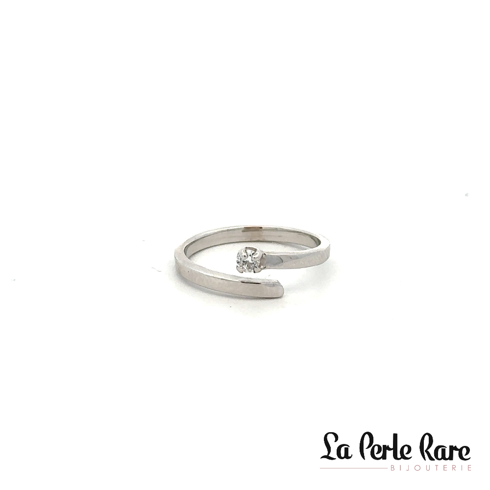 10K White Gold Midi Ring, Clear Zircon - 1596 - Exclusivity