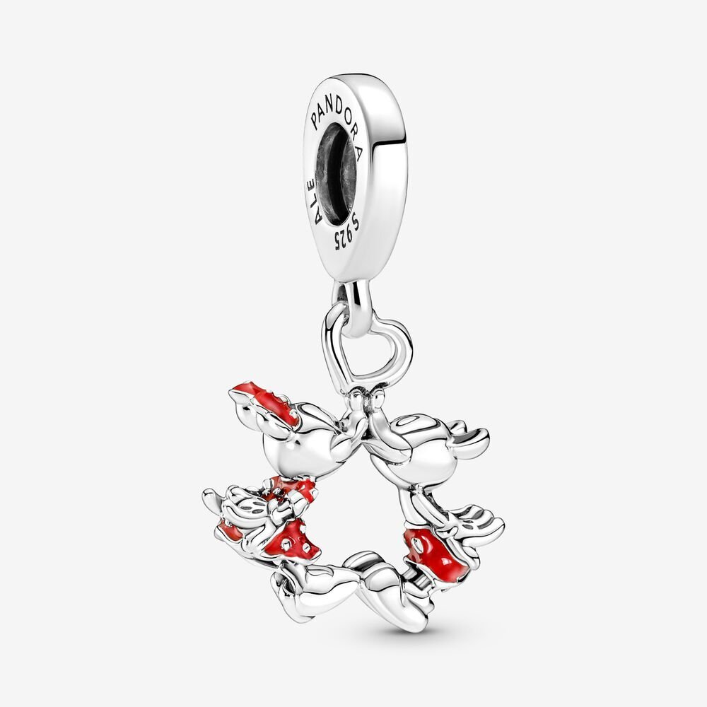 Bille mickey et minnie mouse s'embrassent de disney, argent, émail rouge - 790075C01 - Pandora