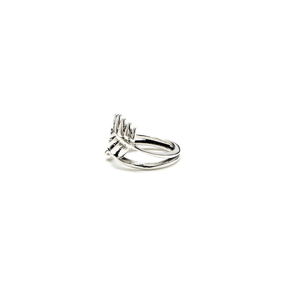 Bague antenne de papillon, argent - LANTERNA-BA - Scaro Caroline Arbour