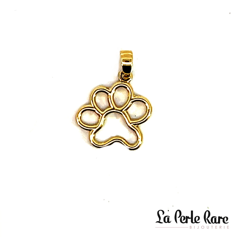 Pendentif patte de chien, or jaune 10 carats