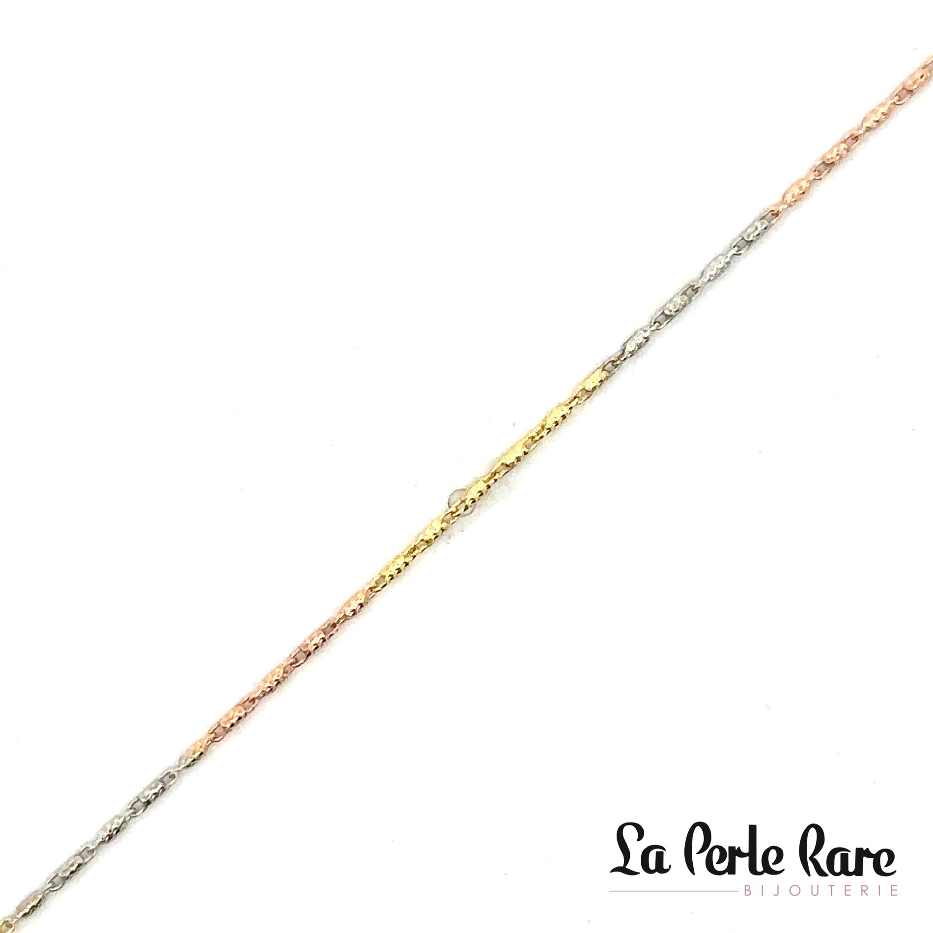 Three-Tone Gold Anklet (Yellow/White/Rose) - LPR-1588-10 - Exclusivity