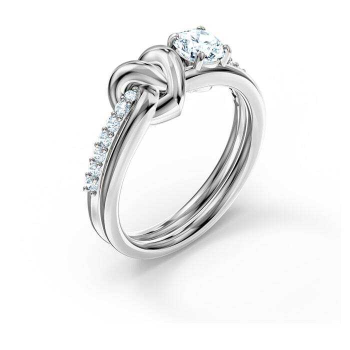  lifelong heart ring, white, rhodium-plated metal