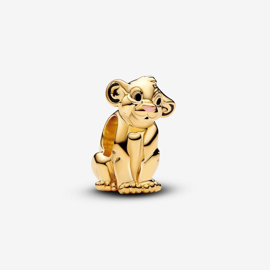 Disney's Simba from The Lion King charm, 14k gold-plated unique metal - 763376C01 - Pandora