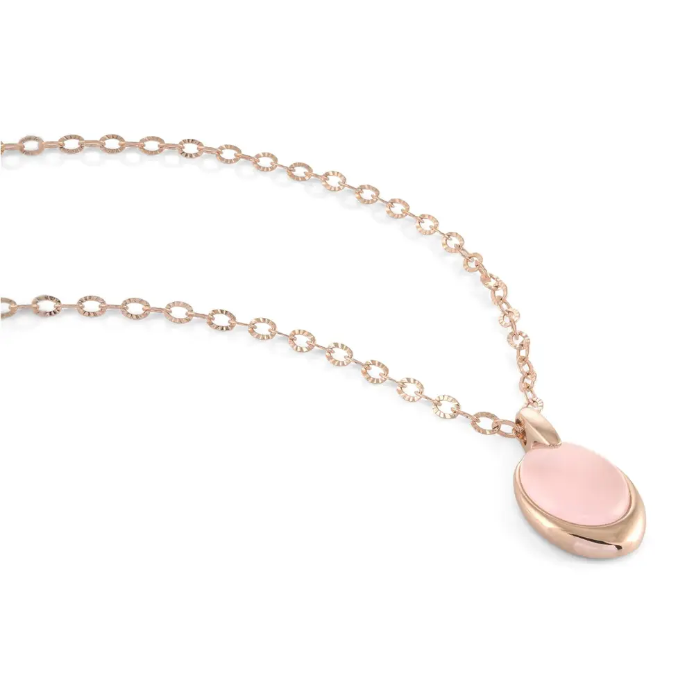 Pendentif acier rosé, quartz rose - SWP28 - Italgem Steel