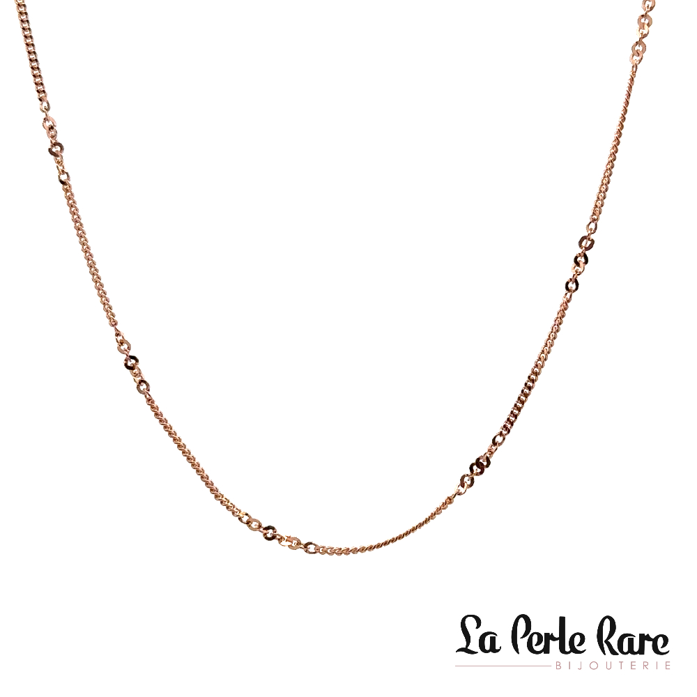 Chaîne gourmette, or rose 10 carats - LPR-2490-16 - Exclusivité