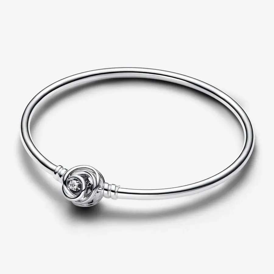 Rigid bracelet, silver, cubic zirconia - 593229C01-17 - Pandora