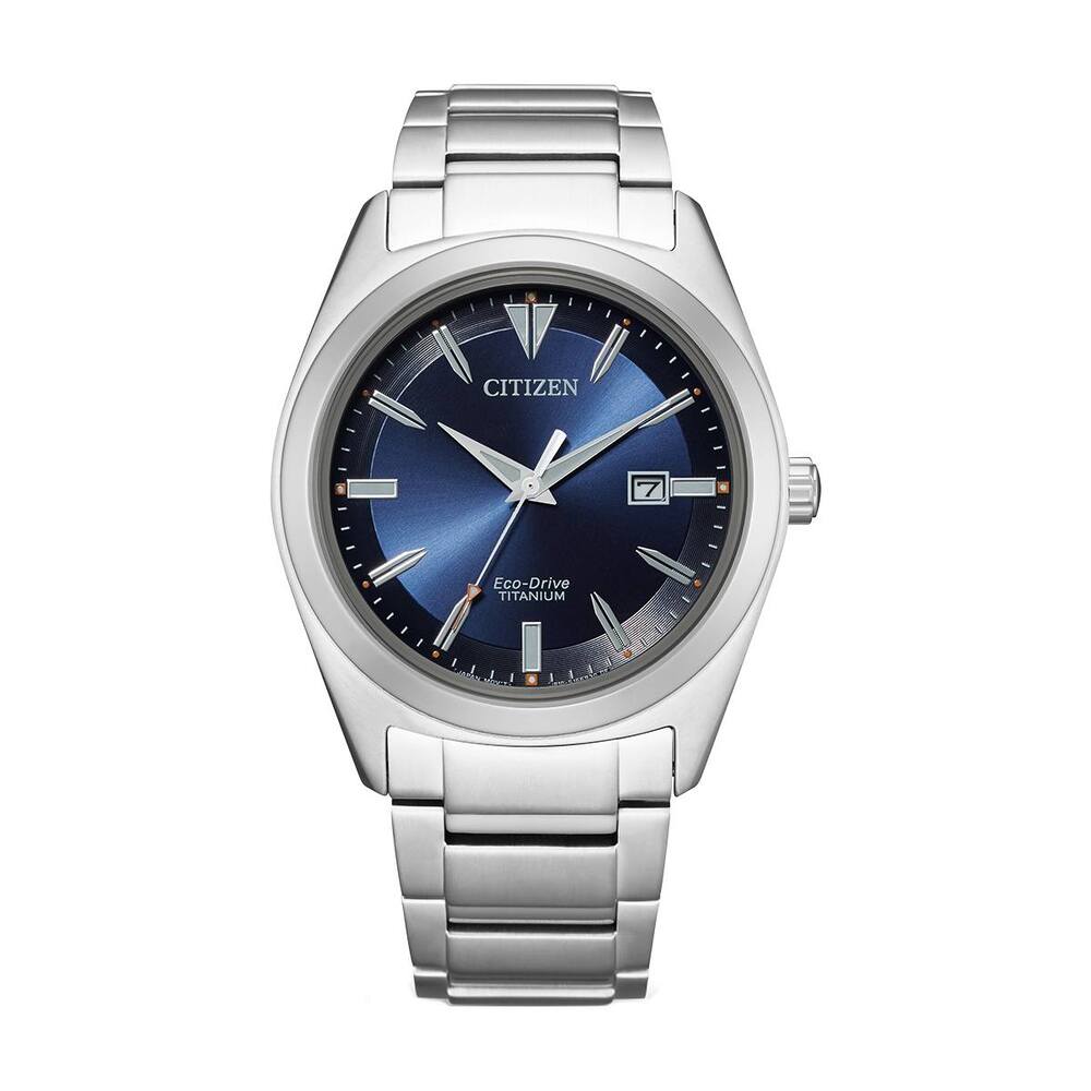 Montre Eco-Drive titane, fond bleu - AW1640-83L - Citizen