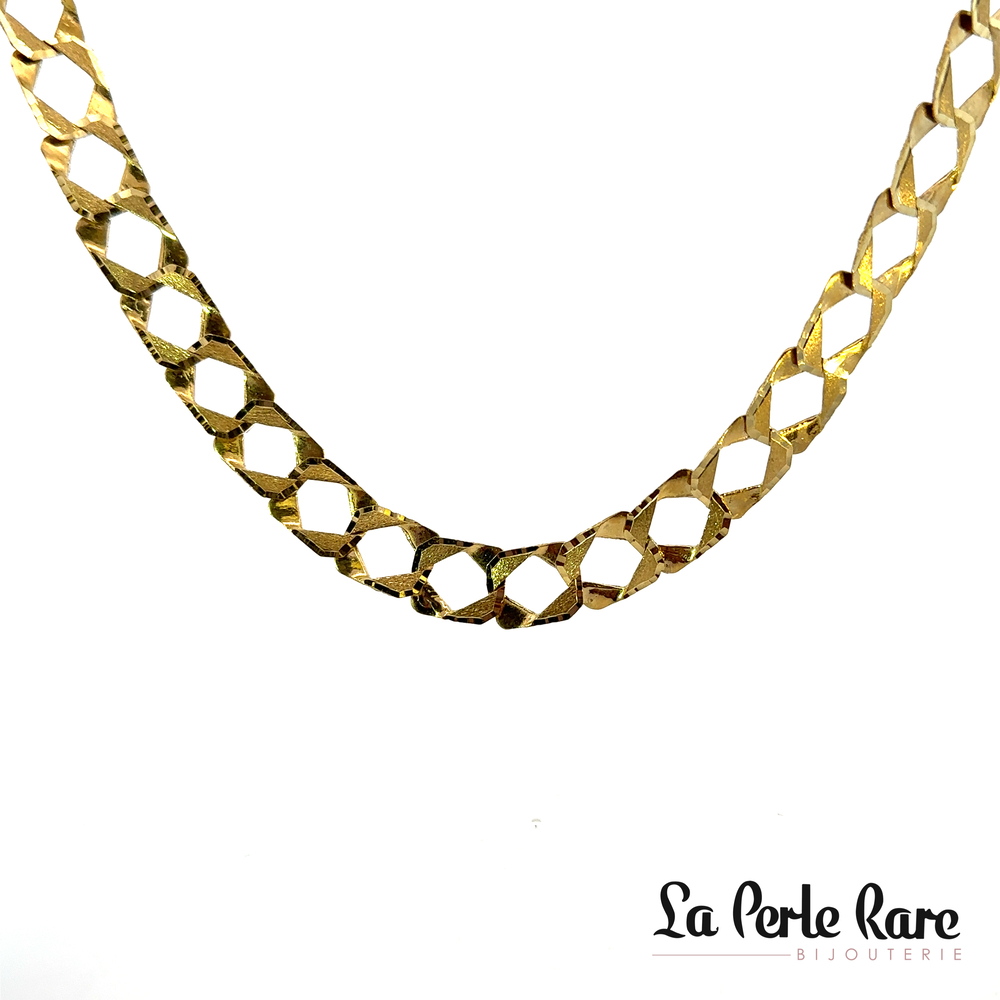 Chaine maille carré large or jaune 10kt - CHMAILLELARGE - Exclusivités