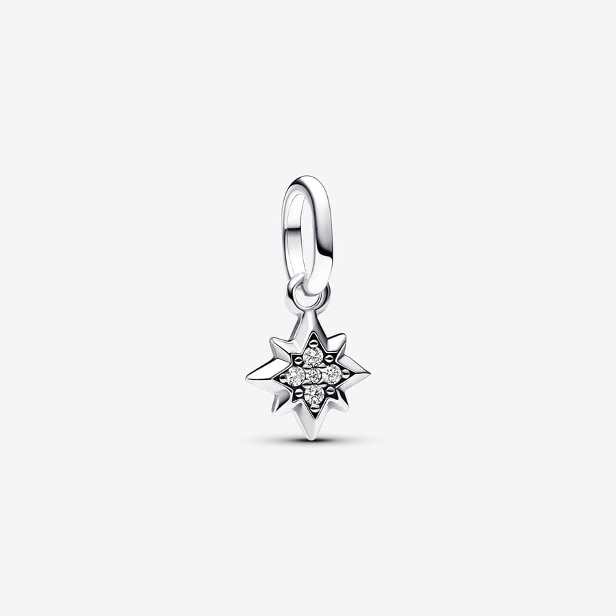 Star bead, silver, cubic zirconia, Pandora Me - 793370C01 - Pandora