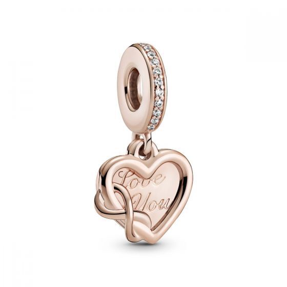 Bille coeur infini je t'aime, cz incolores pandora rose - 789369C01 - Pandora