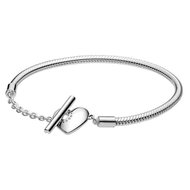 Bracelet coeur, fermoir en t, argent - 599285C00-18 - Pandora