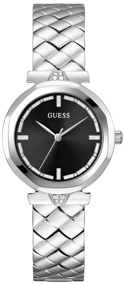 Stainless steel watch, black dial - GW0613L1 - Guess