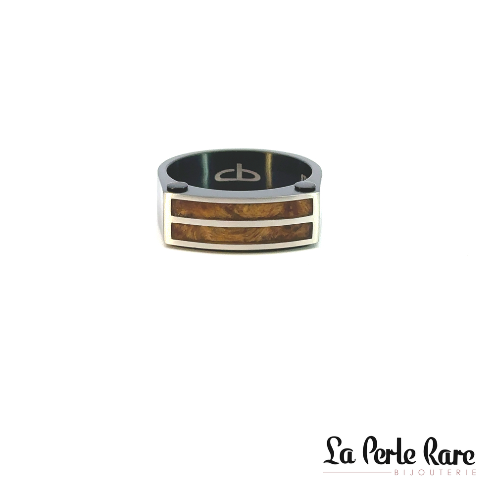 Bague acier noir, oeil-de-tigre synthétique - 171-R70250-11.5 - Charles P. Bahringer