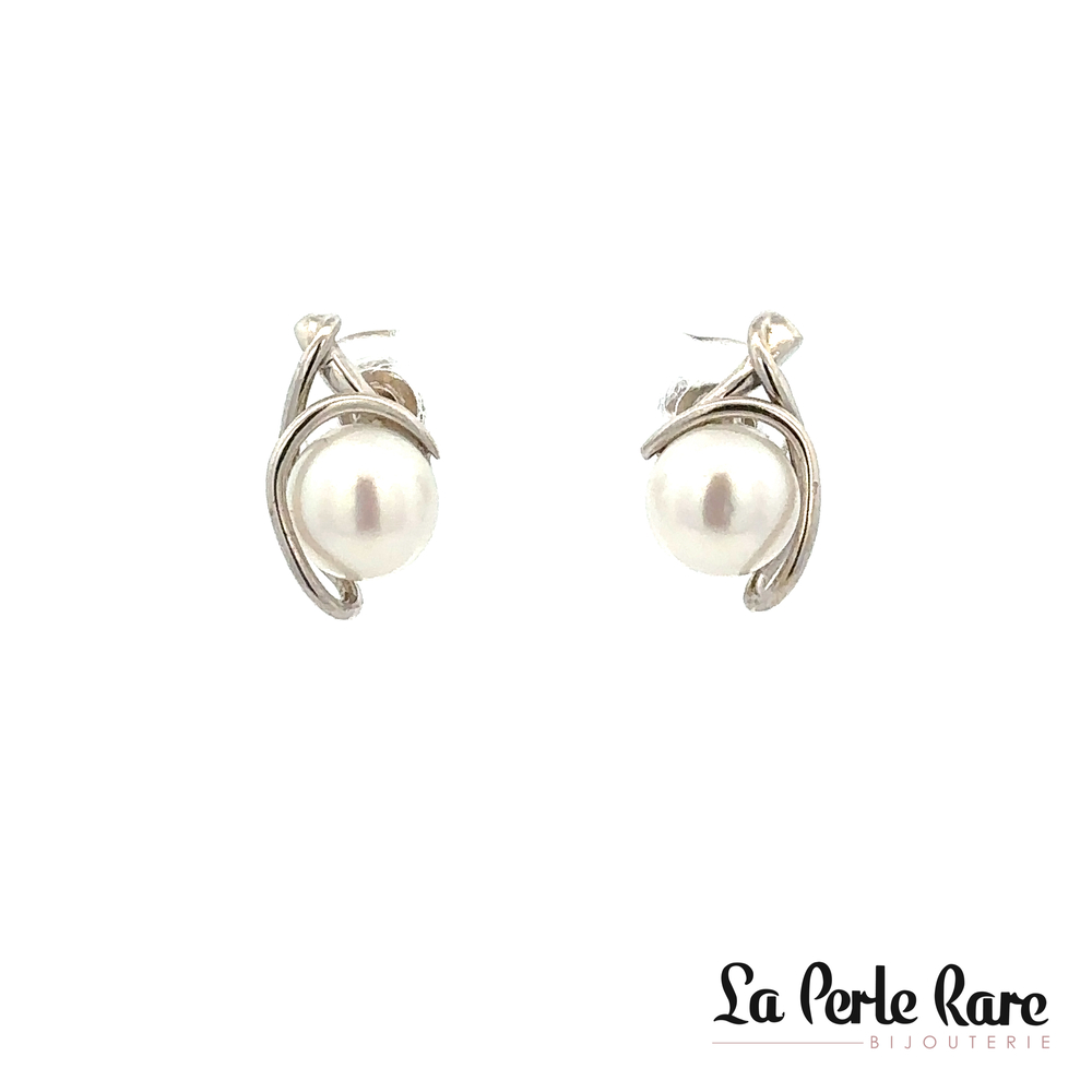 B.o fixe or blanc perle teinte 7.5 -8 mm - AP5-074W - Exclusivités