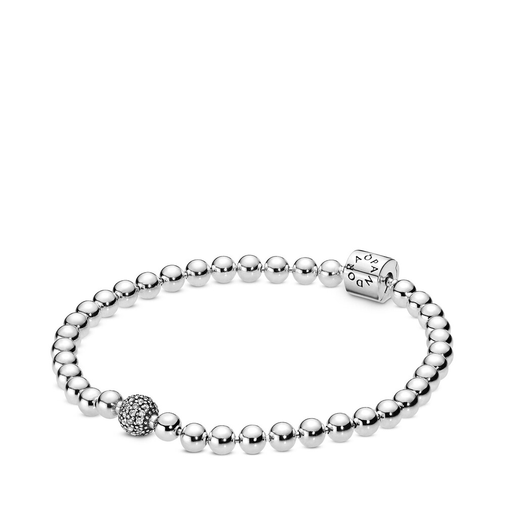 Bracelet perles et pavé, argent, zircons - 598342CZ-21 - Pandora