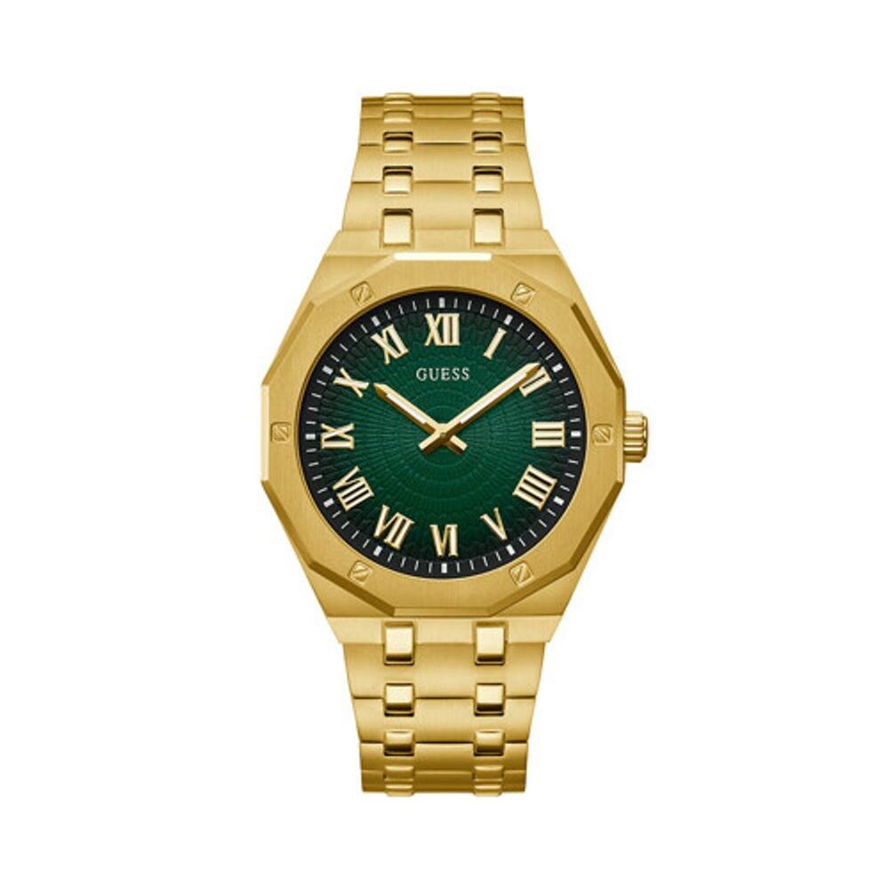 Gold stainless steel watch, green dial - GW0575G2 - Guess