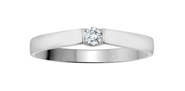 Bague or blanc 5 pts dia can tot cert - L54195-W - Libman