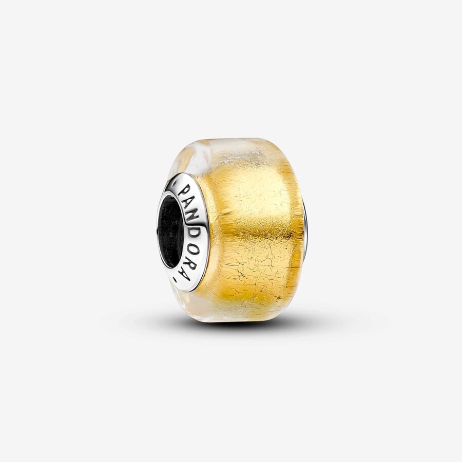 Silver bead, golden Murano glass - 793353C00 - Pandora