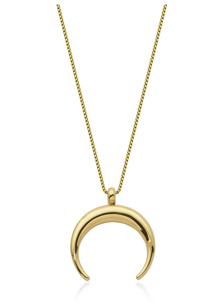 Golden steel crescent moon pendant - T3XD290220 - Steelx