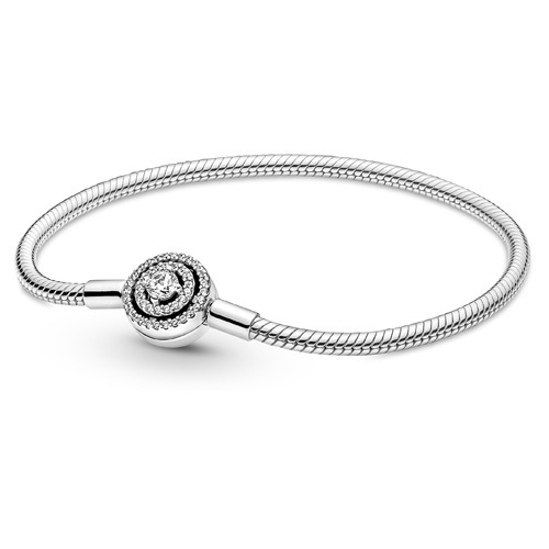 Bracelet halo pandora moment, argent, zircons incolores - 590038C01-17 - Pandora