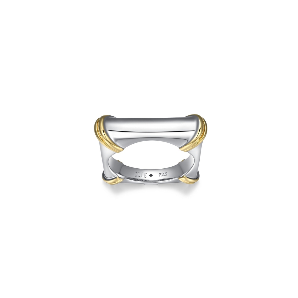 Bague argent 2 tons (blanc/jaune)