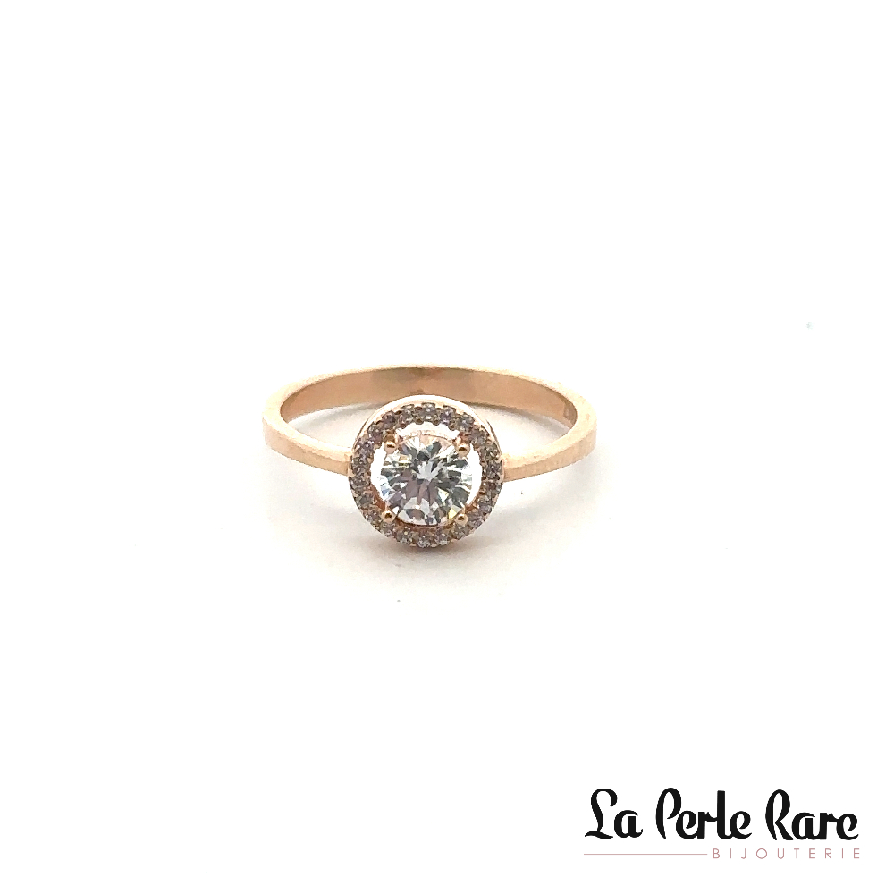 Rose gold zirconium round ring - MAU-35-R-BG - Exclusivity